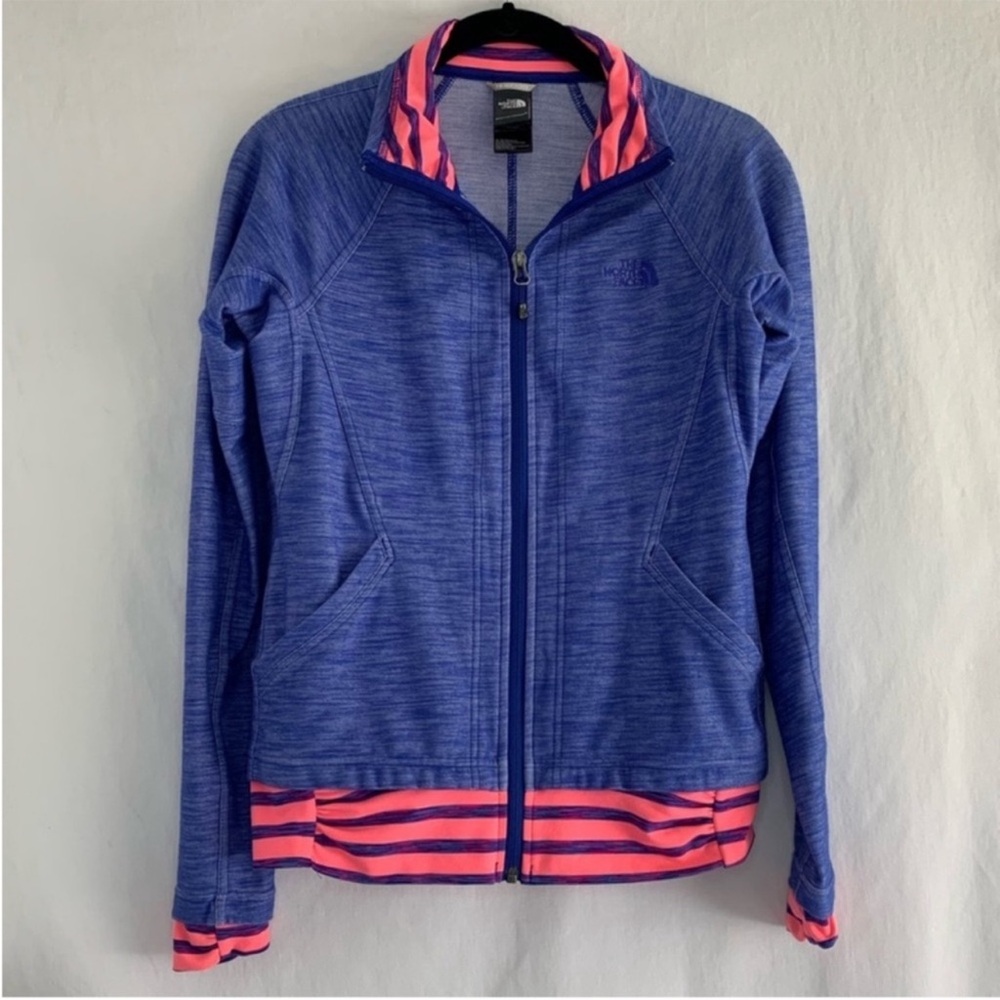 The North Face Women’s Track Zip Up Jacket Blue Pink Size S